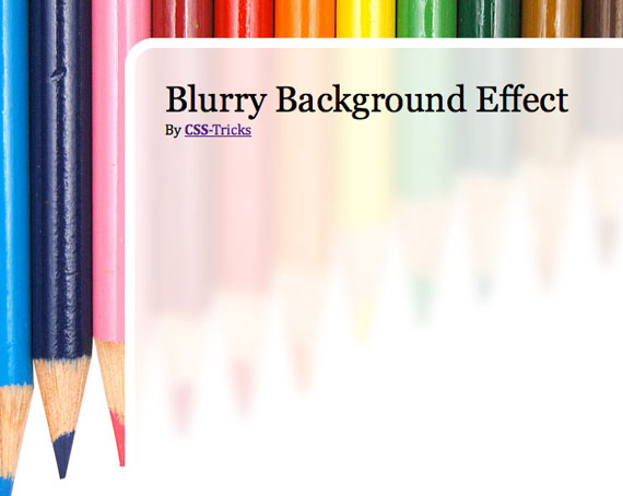 Blurry Background Effect | CSS-Tricks