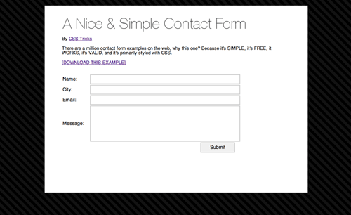 Simple contact form css