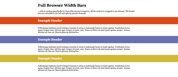 Full Browser Width Bars | CSS-Tricks - CSS-Tricks