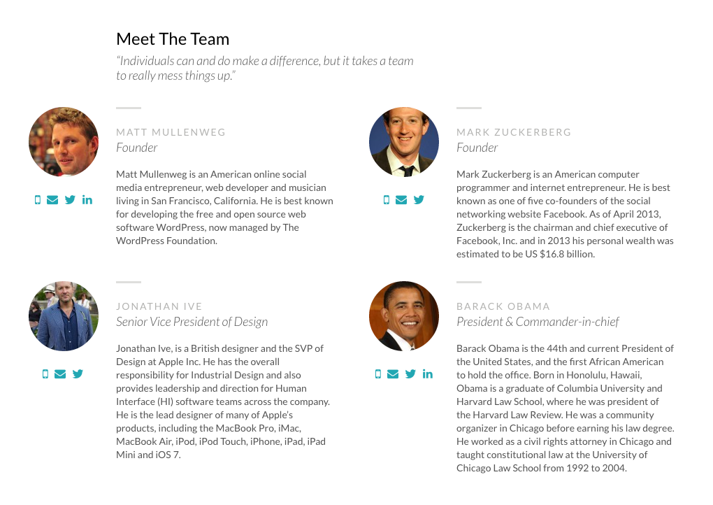 Creating A Meet The Team Page In Wordpress Css Tricks