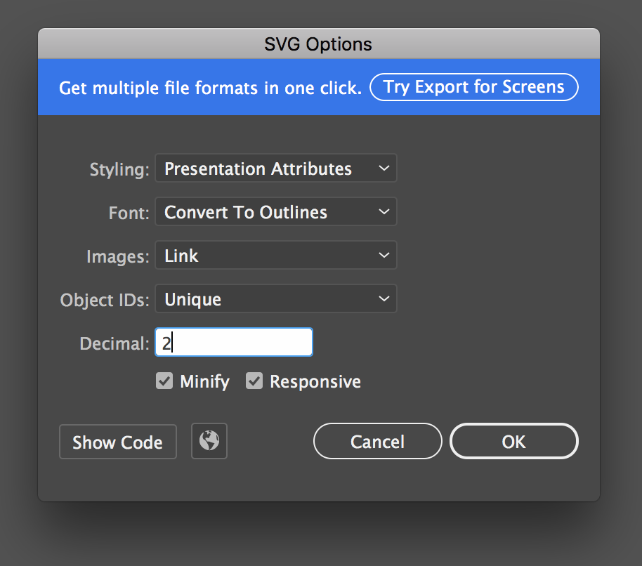 Download Adobe Illustrator Export Options | CSS-Tricks