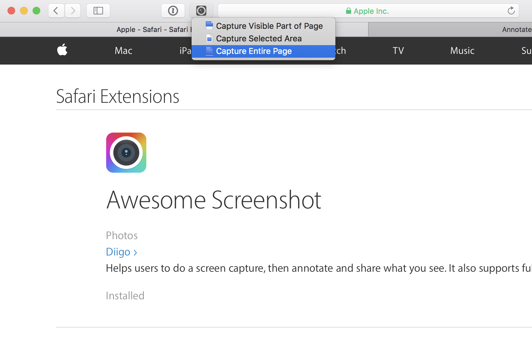 how to take screenshot on mac while scrolling