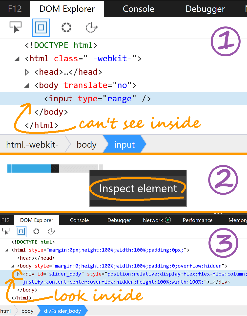 Series of Edge screenshots illustrating the steps described above.
