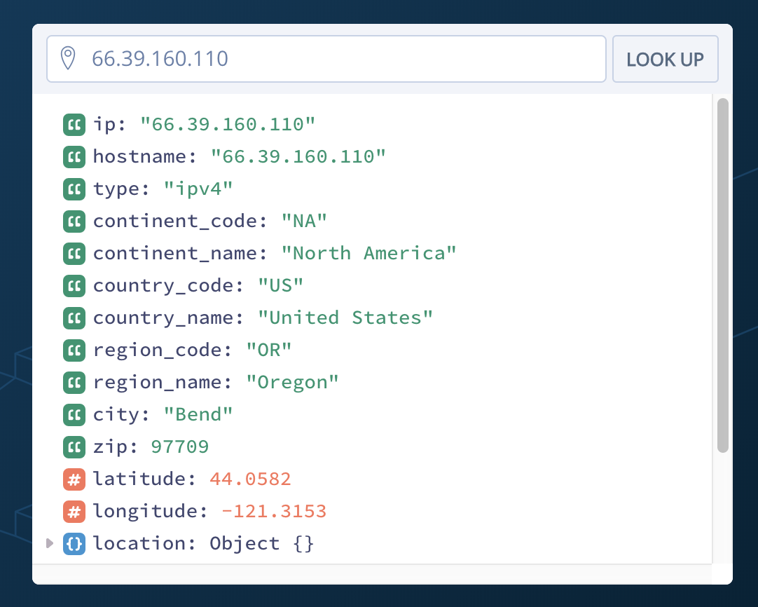 locate the ip address in google map