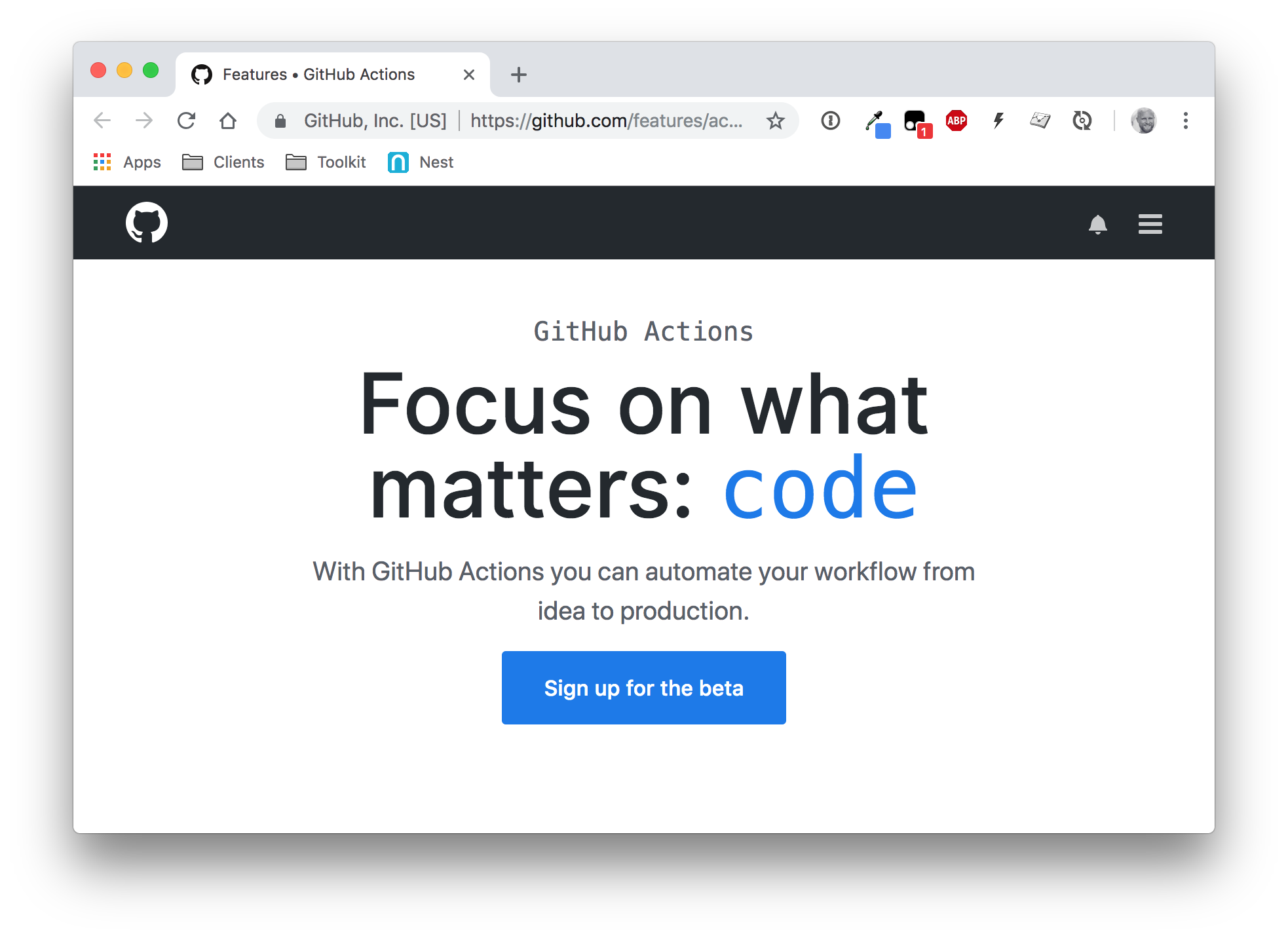 github actions