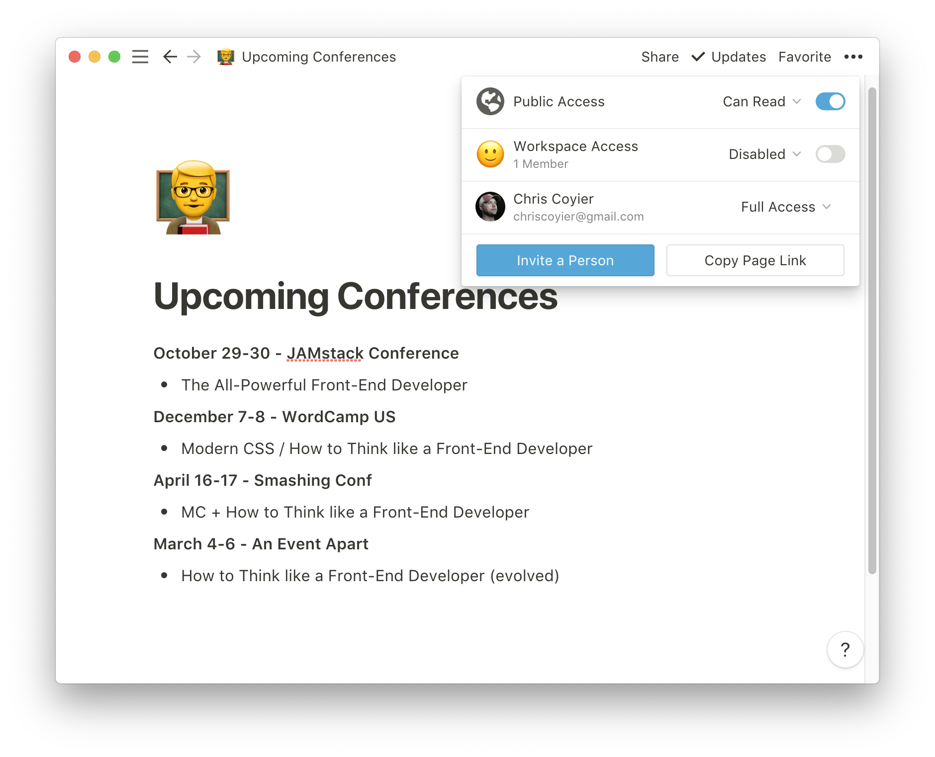upcoming-conferences How I’ve Been Using Notion Personally and Professionally design tips 