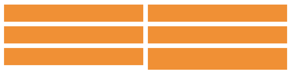 A two-by-three grid of orange rectangles. The last rectangle is a little taller than the others.