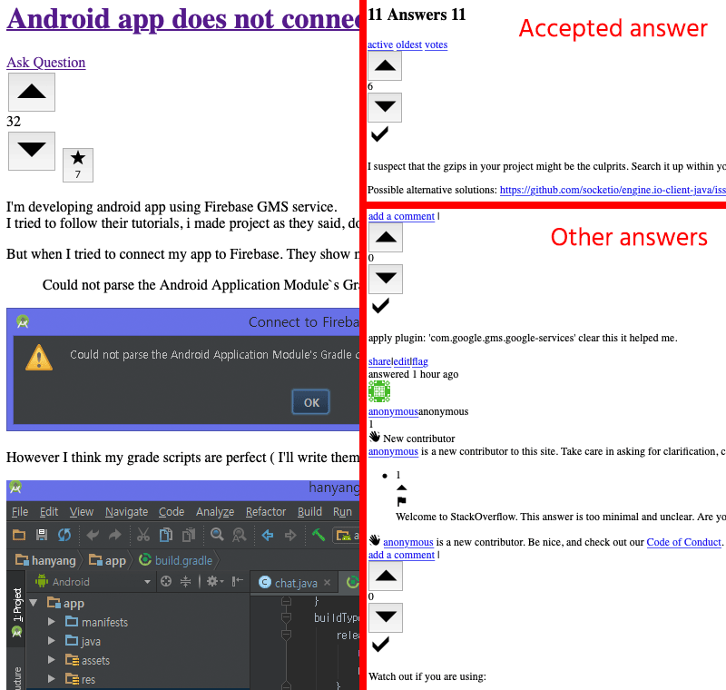 Answered question with black checkmarks next to an accepted answer and other answers