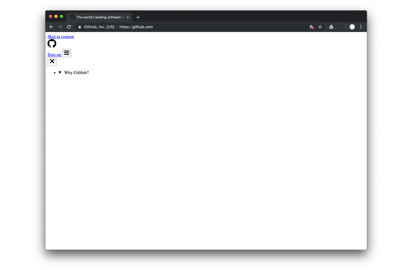 Wide gap after Why GitHub? dropdown