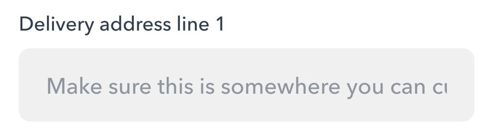 An input on a mobile device where the placeholder text is cut off.