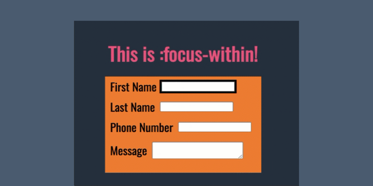 Web Form Accessibility with focus-within