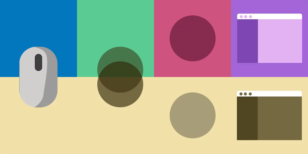A row of elements crossing the vertical axis of two colors, each representing a different type of scroll animations or view transition.
