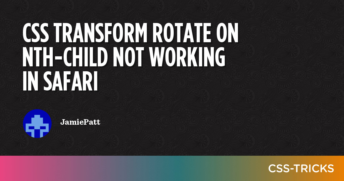 transform rotate not working in safari