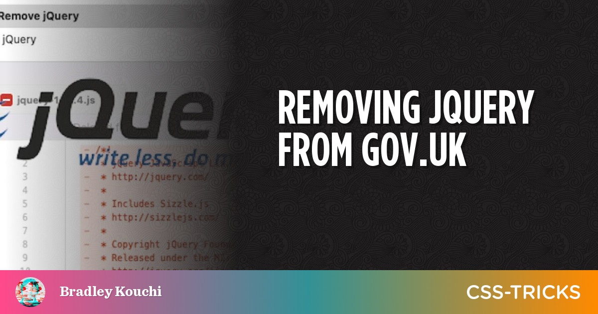 Removing jQuery from GOV.UK